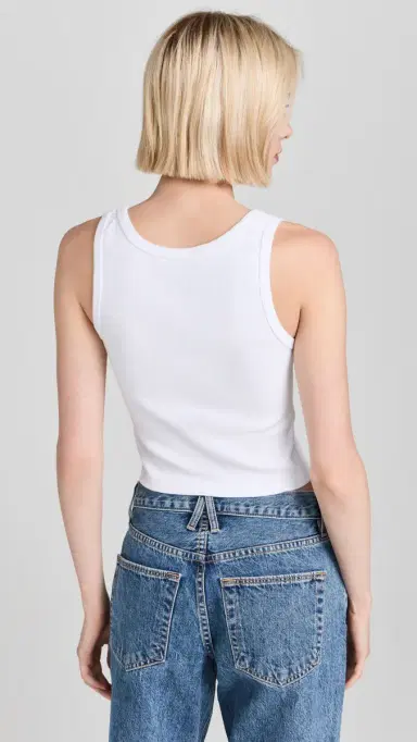 perfectwhitetee Blondie Structured Rib Bra Friendly Tank White | Thumbnail 3 perfectwhitetee Blondie Structured Rib Bra Friendly Tank White | Thumbnail 3