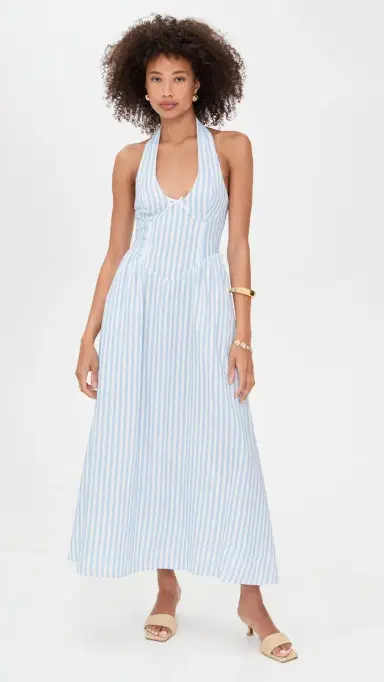 Seven Wonders Calianna Midi Dress Sky Blue Stripe | Thumbnail 2 Seven Wonders Calianna Midi Dress Sky Blue Stripe | Thumbnail 2