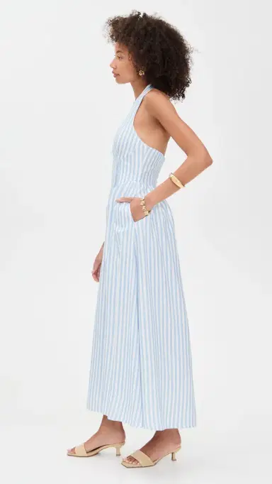Seven Wonders Calianna Midi Dress Sky Blue Stripe | Thumbnail 4 Seven Wonders Calianna Midi Dress Sky Blue Stripe | Thumbnail 4