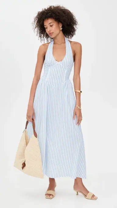 Seven Wonders Calianna Midi Dress Sky Blue Stripe | Thumbnail 5 Seven Wonders Calianna Midi Dress Sky Blue Stripe | Thumbnail 5