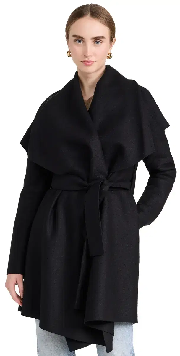 Harris Wharf London Blanket Coat Pressed Wool Black