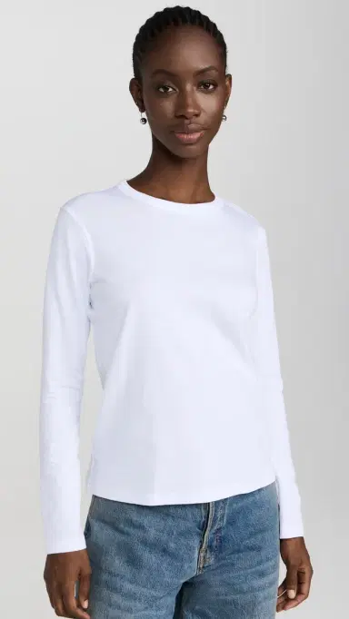 Sold Out NYC The ong Sleeve Perfect Tee in White White | Thumbnail 2