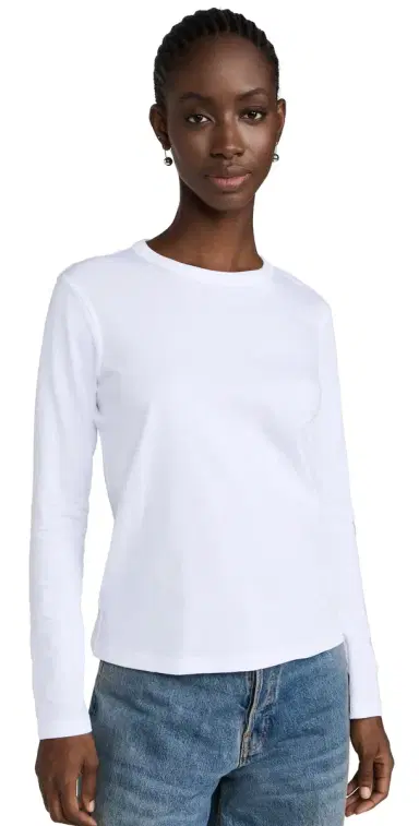 Sold Out NYC The ong Sleeve Perfect Tee in White White | Thumbnail 1