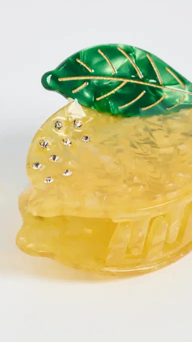 By Adina Eden Rhinestone Accented Lemon Claw Clip | Thumbnail 4