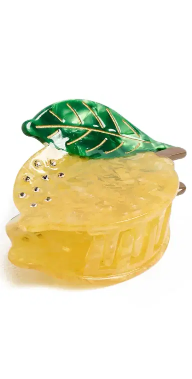 By Adina Eden Rhinestone Accented Lemon Claw Clip | Thumbnail 1