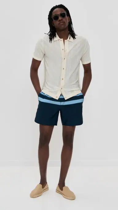 Fair Harbor The Anchor Swim Trunks 6 Light Blue Stripe M | Thumbnail 5 Fair Harbor The Anchor Swim Trunks 6 Light Blue Stripe M | Thumbnail 5