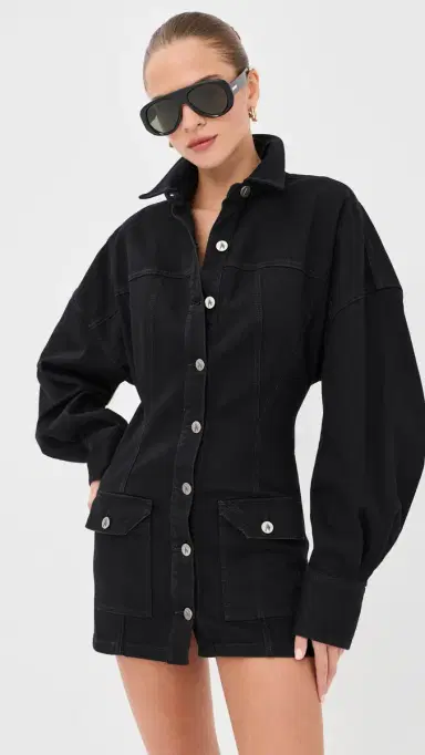 The Attico Mini Denim Dress Black 44 | Thumbnail 2 The Attico Mini Denim Dress Black 44 | Thumbnail 2