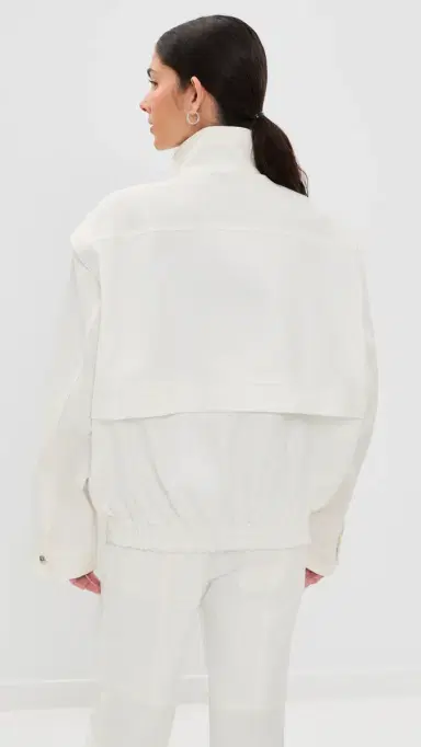 Tibi Patchwork Twill Slicker Jacket White | Thumbnail 3