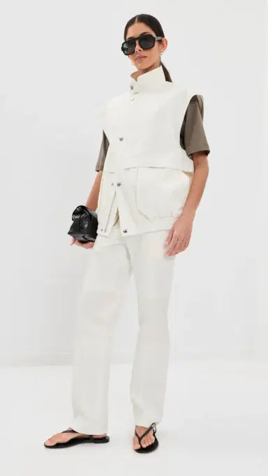 Tibi Patchwork Twill Slicker Jacket White | Thumbnail 5