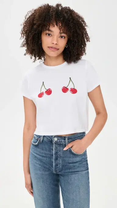 Sunny Somewhere Cherry Picking Tee White L | Thumbnail 2 Sunny Somewhere Cherry Picking Tee White L | Thumbnail 2