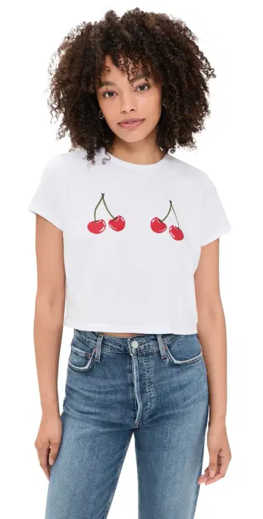 Sunny Somewhere Cherry Picking Tee White L | Thumbnail 1 Sunny Somewhere Cherry Picking Tee White L | Thumbnail 1