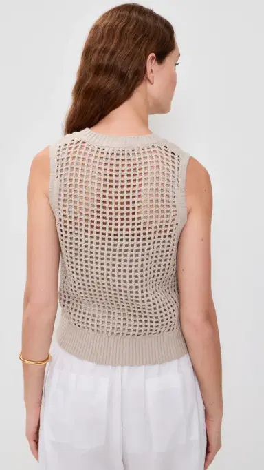 Splendid Camellia Sweater Tank Top Fawn M | Thumbnail 3