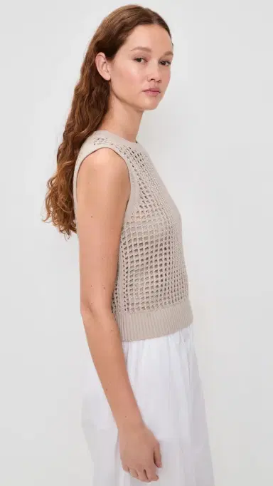Splendid Camellia Sweater Tank Top Fawn M | Thumbnail 4