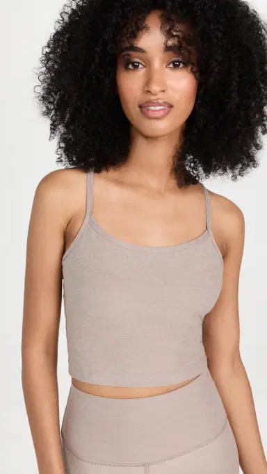 Beyond Yoga Spacedye Slim Racerback Cropped Tank Birch Heather | Thumbnail 2 Beyond Yoga Spacedye Slim Racerback Cropped Tank Birch Heather | Thumbnail 2