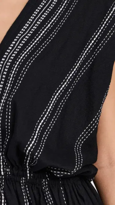 Lemlem Leliti Plunge Neck Dress Black S | Thumbnail 6