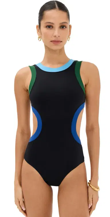 Staud Dolce One Piece Black Colorblock L | Thumbnail 1 Staud Dolce One Piece Black Colorblock L | Thumbnail 1