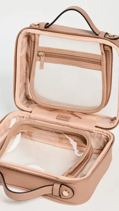 CALPAK Medium Clear Cosmetics Case Caramel | Thumbnail 5 CALPAK Medium Clear Cosmetics Case Caramel | Thumbnail 5