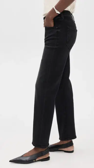 Mother The Mid Rise Rambler Zip Flood Jeans Spiked Hair Art Flair | Thumbnail 5