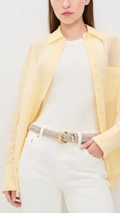 Madewell Lucie Domed Buckle Belt In Woven Leather | Thumbnail 3