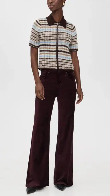 Citizens of Humanity Kimberly Velvet 70's Flare Pants Burgundy | Thumbnail 5