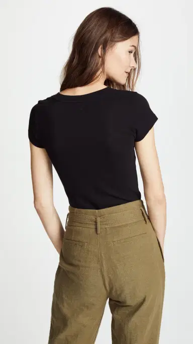 L'Agence Becca V Neck Tee Black XXS | Thumbnail 3