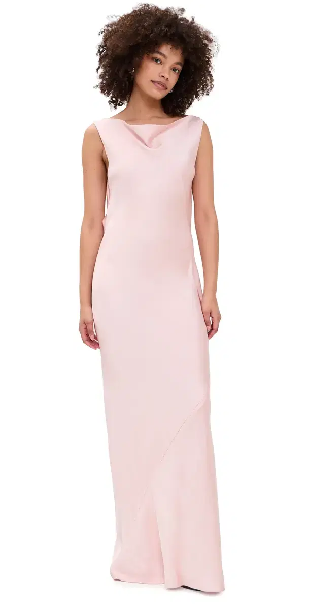 Sleeveless Draped Gown Ballet Pink