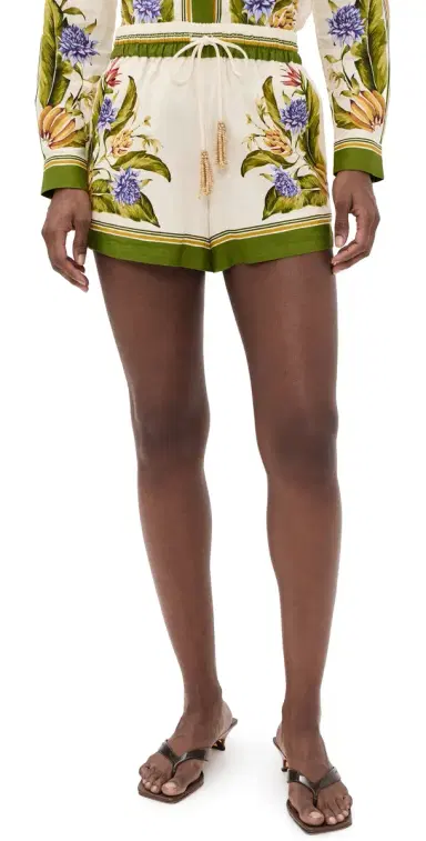 FARM Rio Tropical inen Shorts Tropical Scarf Sand | Thumbnail 1 FARM Rio Tropical inen Shorts Tropical Scarf Sand | Thumbnail 1