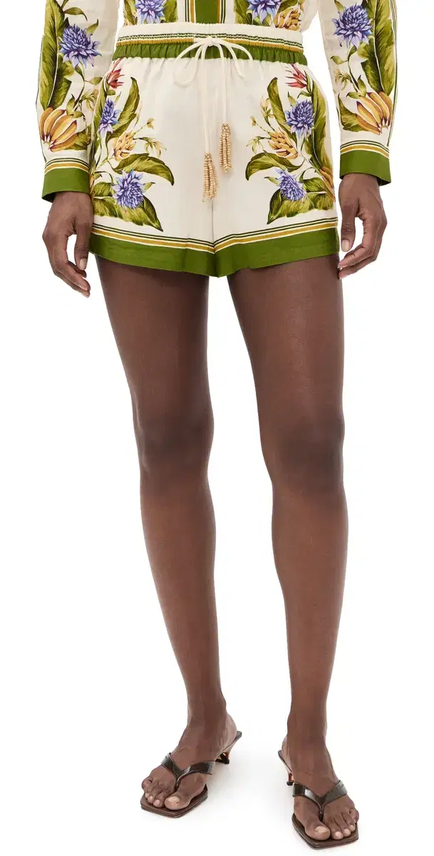 Tropical inen Shorts Tropical Scarf Sand Tropical inen Shorts Tropical Scarf Sand