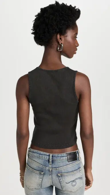 R13 Henley Tank Washed Black S | Thumbnail 3