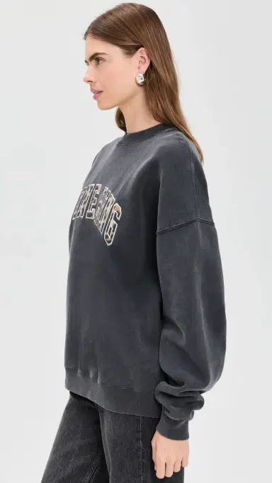 ANINE BING Miles Anine Bing eopard Sweatshirt Washed Black | Thumbnail 4