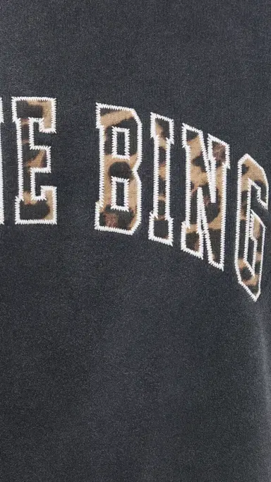 ANINE BING Miles Anine Bing eopard Sweatshirt Washed Black | Thumbnail 6