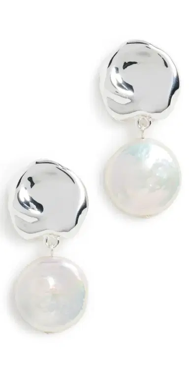 Lizzie Fortunato Coin Reflection Earrings Silver One Size | Thumbnail 1
