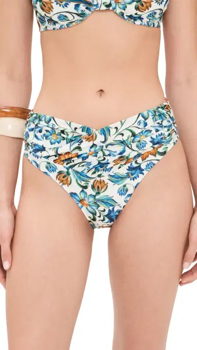 FARM Rio Flora Tile Hot Pants Bikini Bottoms Flora Tile Off White | Thumbnail 2