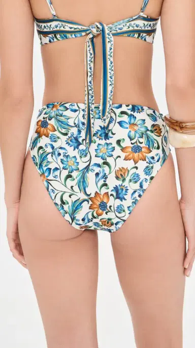 FARM Rio Flora Tile Hot Pants Bikini Bottoms Flora Tile Off White | Thumbnail 3