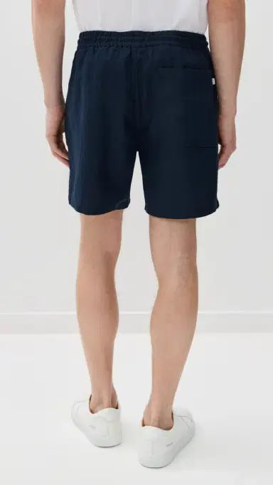 NN07 Gregor Drawstring Linen Shorts 6 Navy Blue | Thumbnail 3