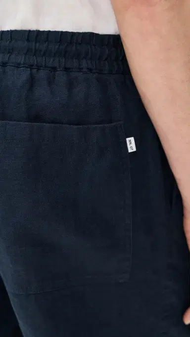 NN07 Gregor Drawstring Linen Shorts 6 Navy Blue | Thumbnail 6