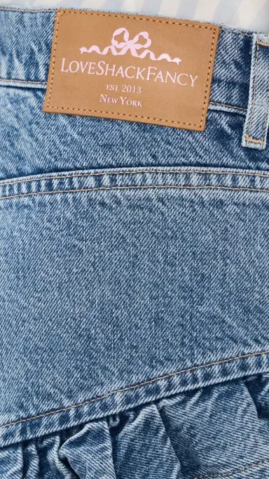 LoveShackFancy Azalure Denim Shorts Faded Blue | Thumbnail 6 LoveShackFancy Azalure Denim Shorts Faded Blue | Thumbnail 6