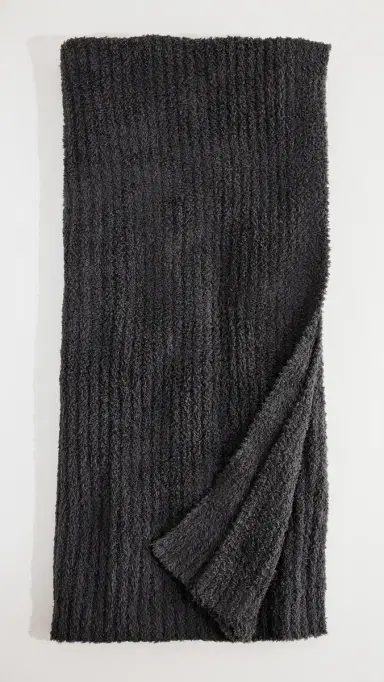 Barefoot Dreams CozyChic Ribbed Throw Carbon One Size | Thumbnail 2
