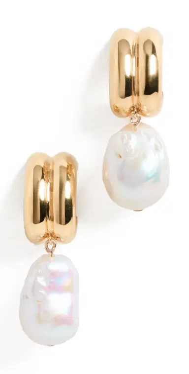 AGMES Baroque Juliette Earrings Gold Vermeil/Pearl One Size | Thumbnail 1