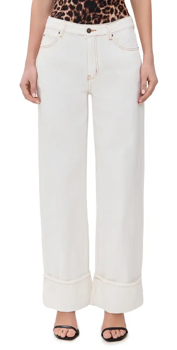 Lioness Top Model Cuffed Jeans Porcelain