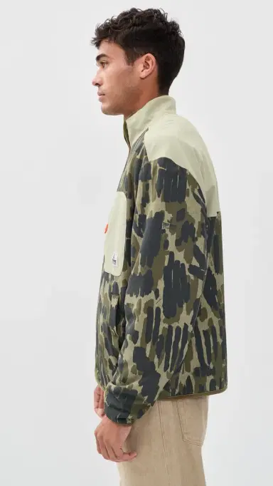 Malbon Tour Divot Camo Sherpa Jacket Bark Camo | Thumbnail 4