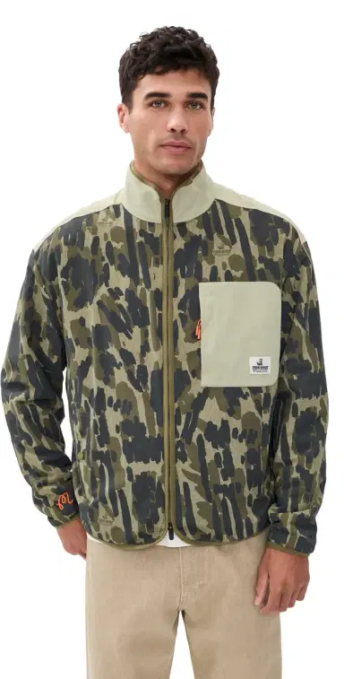 Malbon Tour Divot Camo Sherpa Jacket Bark Camo | Thumbnail 1