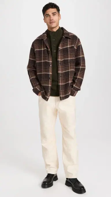Barbour Elbow Patch Button Sweater eaweed | Thumbnail 5