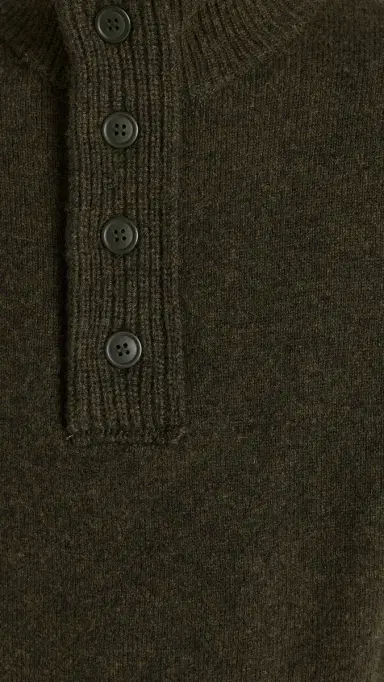 Barbour Elbow Patch Button Sweater eaweed | Thumbnail 6