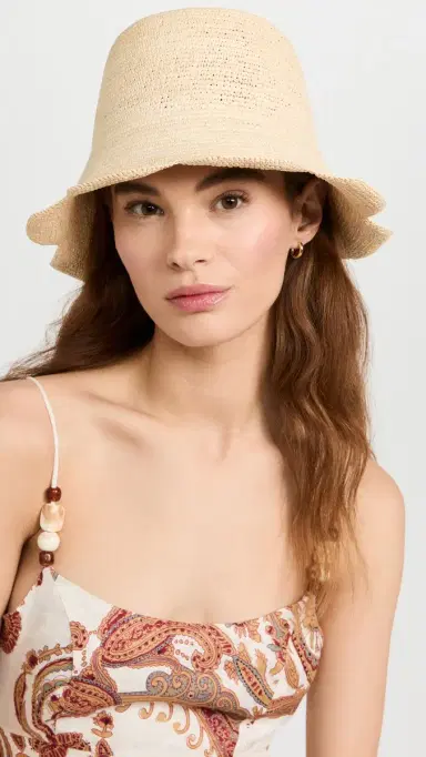 Freya Packable Scallop Straw Bucket Hat Natural | Thumbnail 3 Freya Packable Scallop Straw Bucket Hat Natural | Thumbnail 3