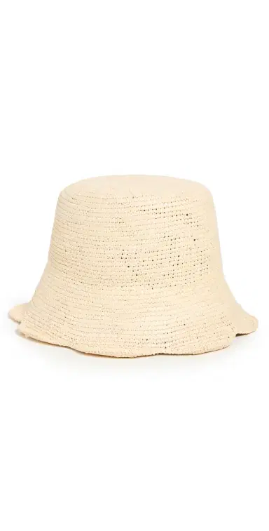 Freya Packable Scallop Straw Bucket Hat Natural | Thumbnail 1 Freya Packable Scallop Straw Bucket Hat Natural | Thumbnail 1
