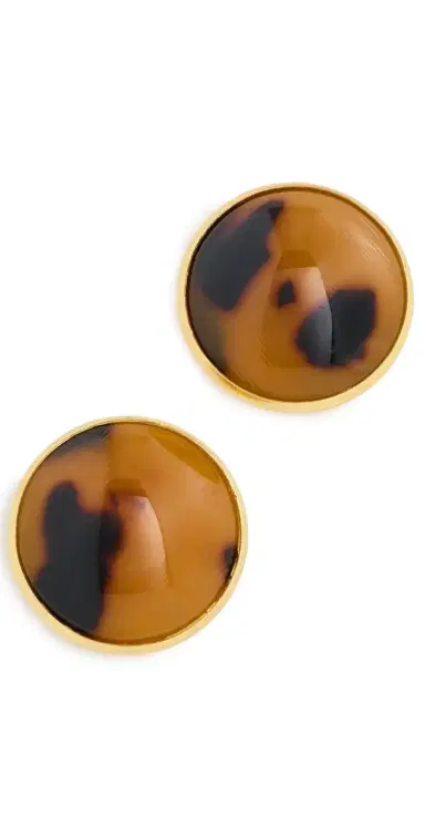 SHASHI Tort Stud Earrings Gold/Tort One Size | Thumbnail 1 SHASHI Tort Stud Earrings Gold/Tort One Size | Thumbnail 1