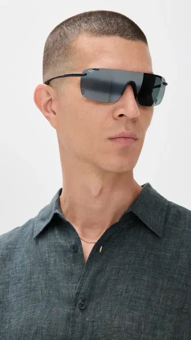 Maui Jim Palulu Sunglasses Black-Black-Grey One Size | Thumbnail 3