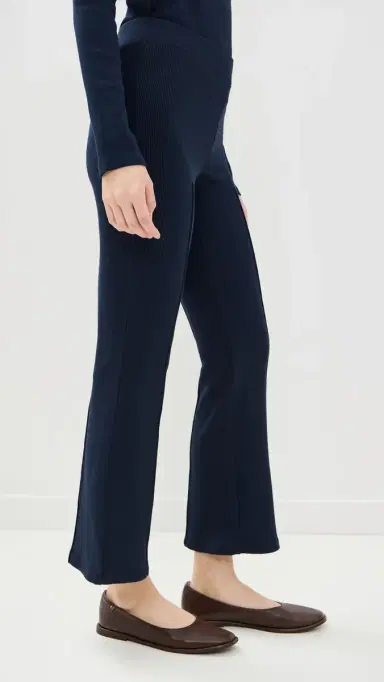 DONNI. DONNI. The Rib Kick Flare Pants Navy S | Thumbnail 4