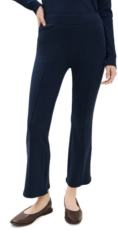 DONNI. DONNI. The Rib Kick Flare Pants Navy S | Thumbnail 1